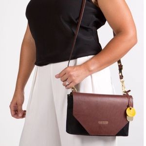 R. Riveter Patton Leather & Canvas Cross Body Bag